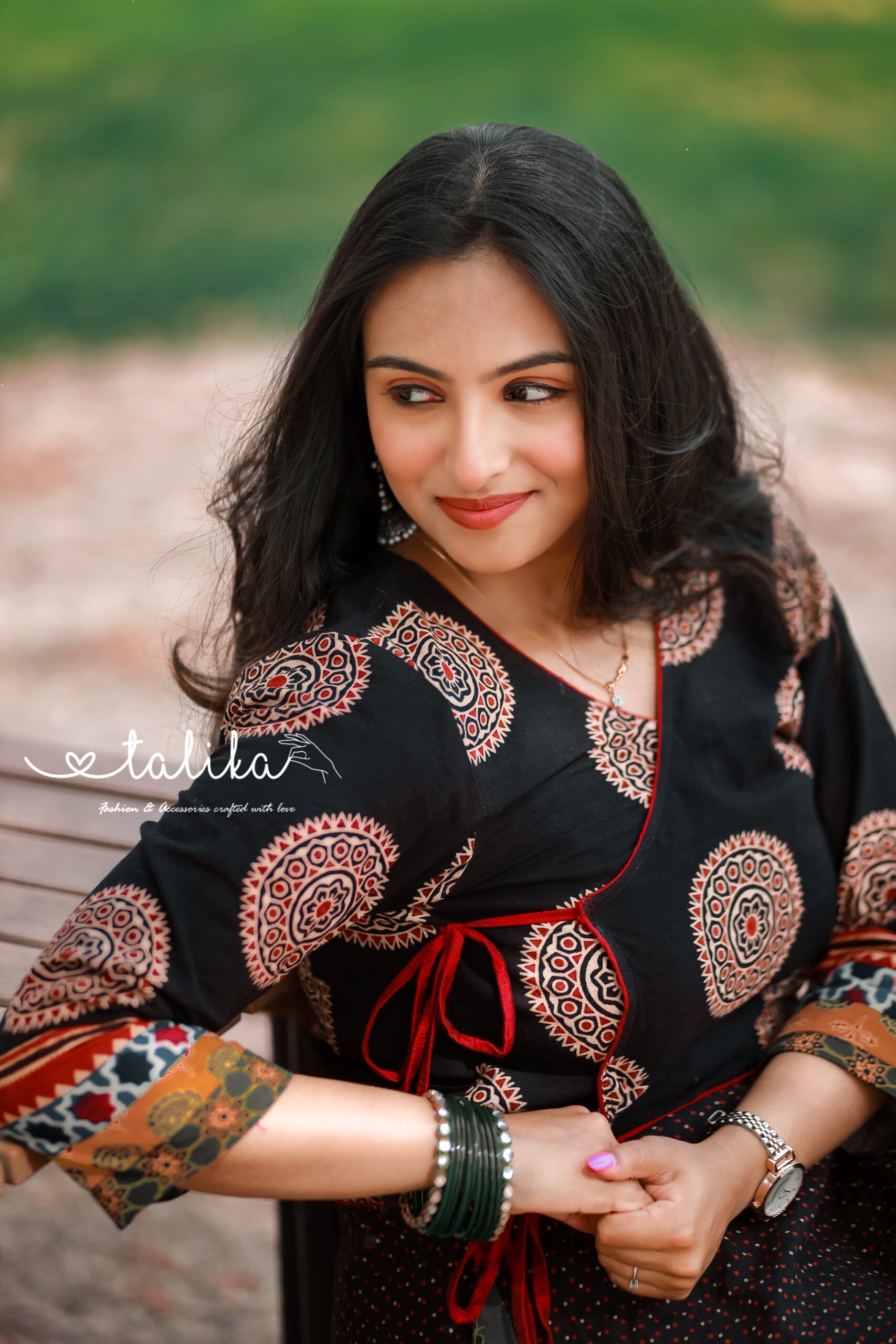 Ajrakh wrap Blouse & Skirt - Image 2