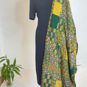Ajrakh Patch work long dupatta